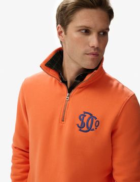 Superdry Herren Sd & co. Trainingsoberteil mit Halbreißverschluss Orange - Größe: L