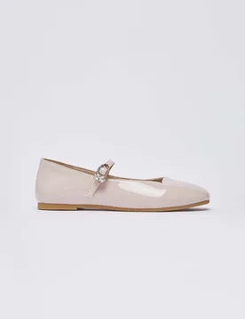 Ballerina Liu-Jo rosa cipria lucida con dettaglio strass - Liujo - FashionsVida