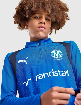 Olympique Marseille 1/4 Zip Training Top Junior - Blu, blu blu Bambino taglia 13-14Y - Puma - FashionsVida