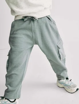 Pure Cotton Textured Cargo Trousers (2-8 Yrs) Pale Blue male - M&S - FashionsVida