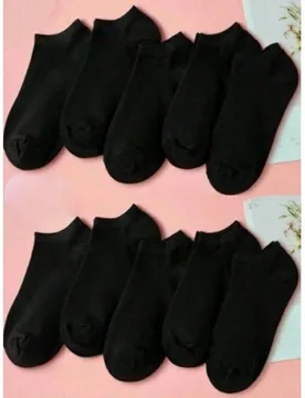 Pares de calcetines de media pantorrilla para mujer primavera/verano, absorbentes de sudor, transpirables, blanco/negro/gris, calcetines deportivos co - Shein - FashionsVida