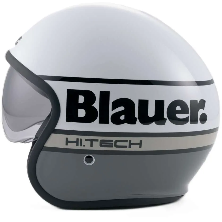 Casco Moto Jet Pilot 4.0 Bianco Grigio taglia L - Blauer - FashionsVida