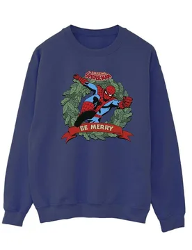 Be Merry Sweatshirt - Navy - Size: S - Marvel - FashionsVida