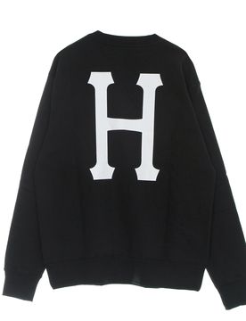 Felpa Girocollo Uomo Essentials Classic H Crew Black