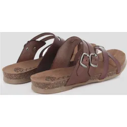 Sandalias de tiras de mujer de piel con hebillas ajustables