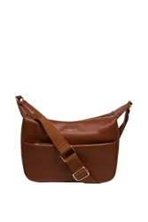 Leonora' Leather Cross Body Bag - Brown - Size: One Size
