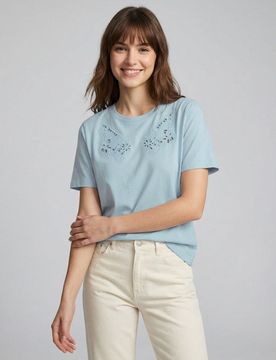 Sinsay - Blusa in cotone - azzurro
