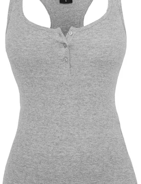 Top - Ladies Button Tanktop - XS bis 5XL - für Damen - Größe XXL - grau - Frauen - female - Urban classics - FashionsVida