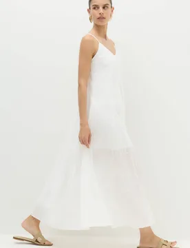Textured Dobby Maxi Beach Dress Soft White female - M&S - FashionsVida