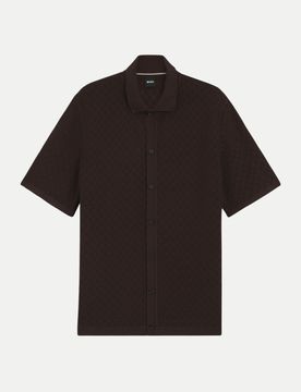 Boss Black Strick-Hemd Braun M
