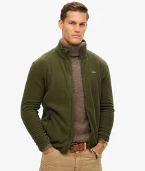 Superdry Herren Polar Fleece Reißverschlussjacke Grün - Größe: S