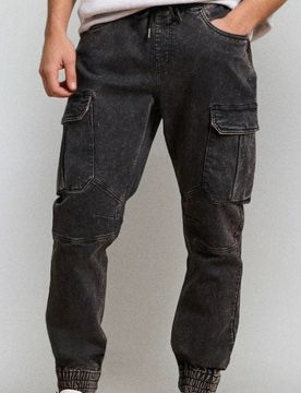 Jeans cargo jogger - grigio