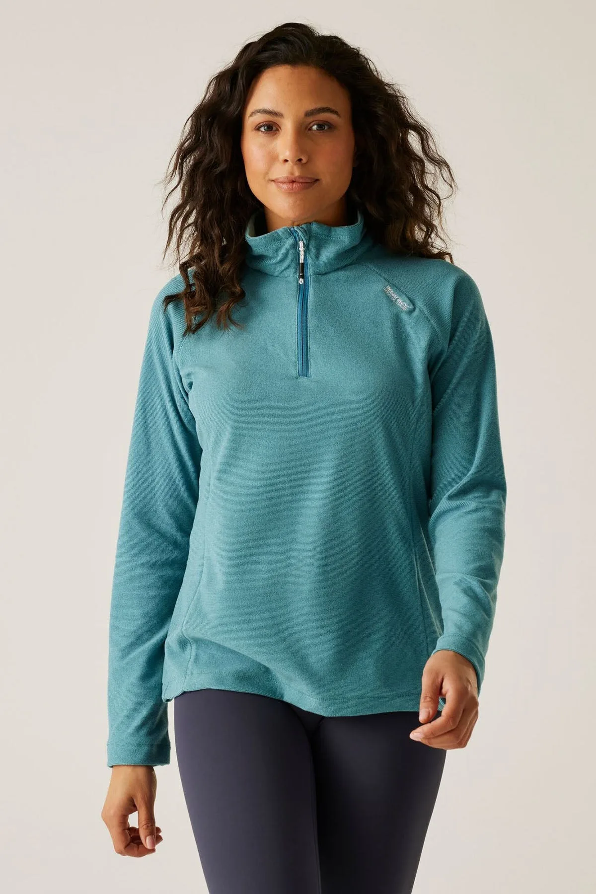 Womens Half Zip Fleece Top - Teal - Size 12 Uk - Regatta - FashionsVida