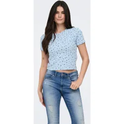 Camiseta estampada de mujer con cuello redondo