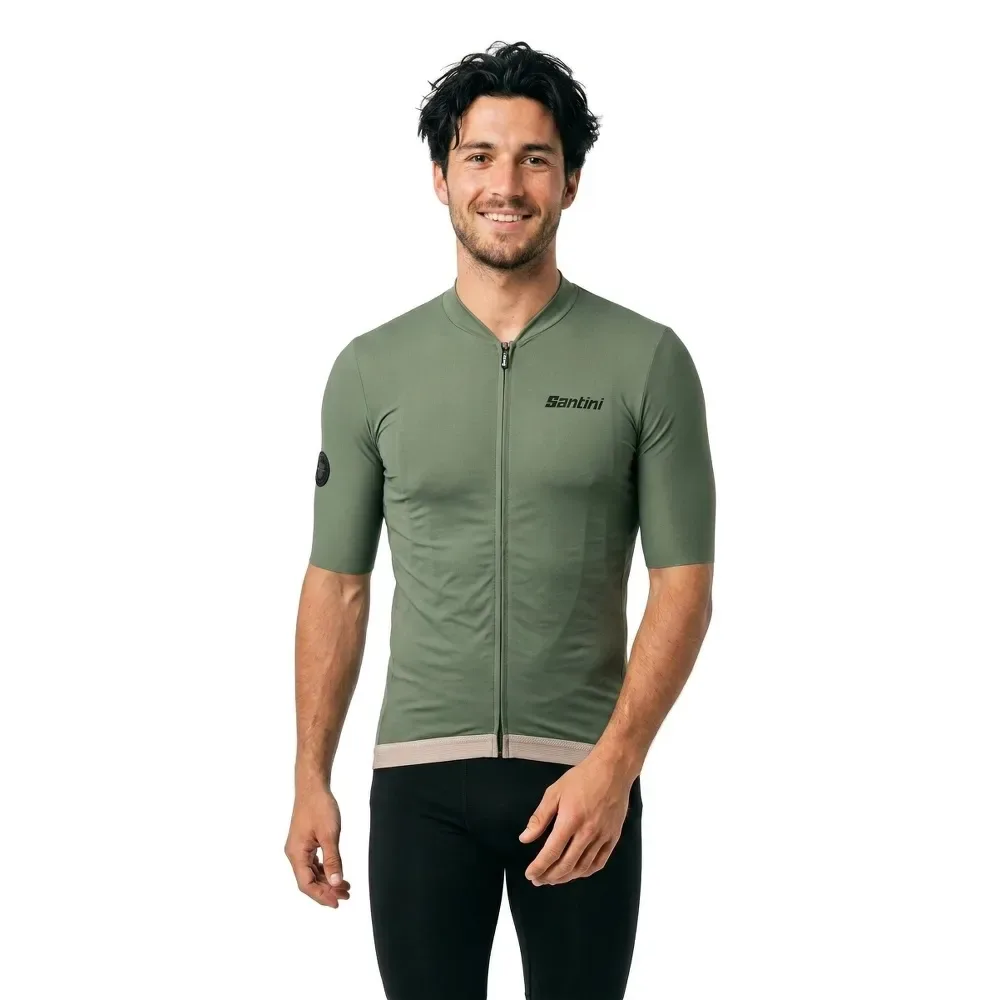 Maglia A Maniche Corte Stone Light Military Green - Santini - FashionsVida