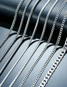 Solid Silver Color Tone Stainless Steel Necklace Chain 24" - Aliexpress - FashionsVida