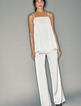Pantaloni Dritti Satinati