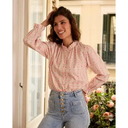 Camisa estampada de manga larga de mujer