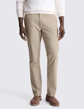 Slim Fit Cotton Rich Stretch Chinos Stone male - MOSS - FashionsVida