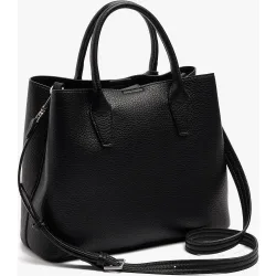 Bolso de mano estilo tote convertible a bandolera con candado extraíble en liso