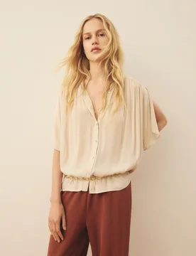 Blusa de mujer con manga de capa - Southern Cotton - FashionsVida