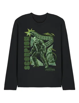 Unisex Spiderman Brand New Day Villain Scorpion Long Sleeve T-Shirt in Black Size: Medium - Black - Size: M - Marvel - FashionsVida