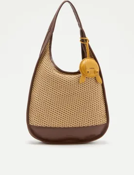 Jo & Mr. Joe - Bolso de hombro en mezcla de materiales y detalle charm - Jo & Mr. Joe - FashionsVida