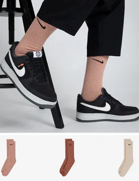 Chaussettes X3 Crew Solid Color Assorti marron 43/46 unisex - Nike - FashionsVida