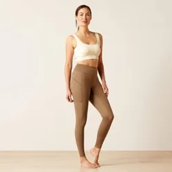 Damen Reitleggings BOREAS Half Grip, canteen L