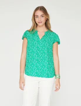 Blusa de mujer basica estampada manga corta - October - FashionsVida