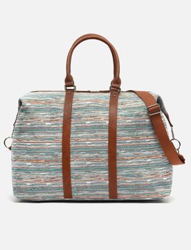 Lurdes borsa da weekend con tracolla estraibile e stampa jacquard