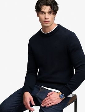 Superdry Herren Preppy Baumwoll-pullover Navy - Größe: Xxl