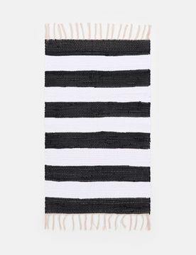 Passatoia a righe in cotone - nero