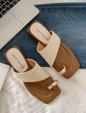 Summer Hand-Woven Raffia Thong Mules For Women Retro Vacation Style Toe Block Heel Beach Slide Sandals Casual Boho Outdoor - Aliexpress - FashionsVida