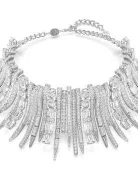 Girocollo Vienna, Taglio misto, Bianco, Placcato rodio OS - Swarovski - FashionsVida