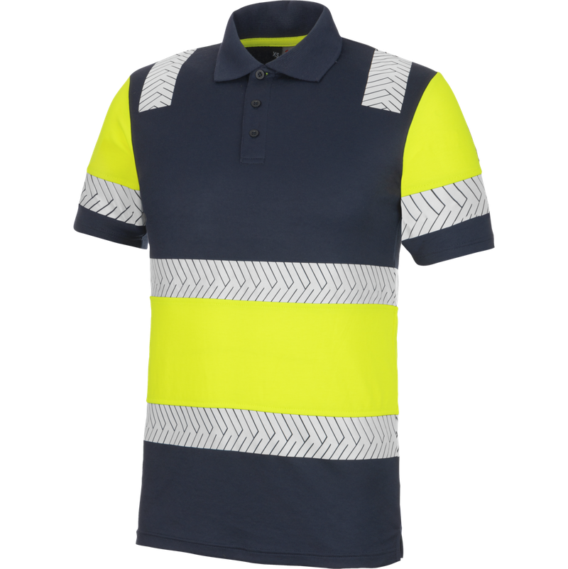 WÜRTH MODYF Polo haute visibilité FLUO ONE jaune/marine Bleu marine