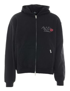 Felpa con cappuccio e zip Love and Kisses