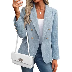 Hot Selling New Solid Color Simple Style Fashionable Commuting Gold Wire Thick Personalized Suit for Women