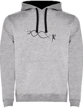 Padel Dna Bicolor Hoodie Heather Grey / Black S - Kruskis - FashionsVida
