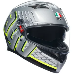 Casco Moto Integrale K3 FORTIFY Grigio Nero Giallo Fluo taglia L