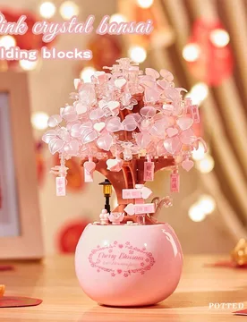 Piezas Bloques de construcción de árbol de cristal para adultos, construye un soñador y dulce árbol de amor de cristal para tu ser querido, perfec - Shein - FashionsVida