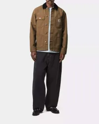 Giacca Michigan Coat cammello in puro cotone con colletto in velluto