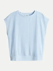 Jerseyshirt Sapino mit Rippenstruktur Blau 36