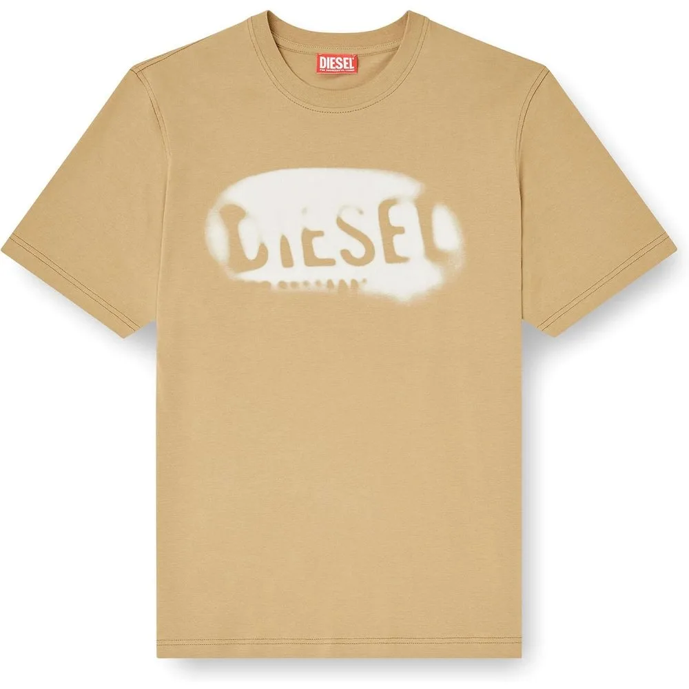 Camiseta de hombre de manga corta y algodón con logo desvaído - Diesel - FashionsVida
