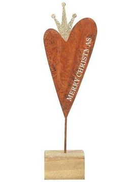 Weihnachtsdekorationen Kleines Herz Mit Holzsockel Einheitsgrösse