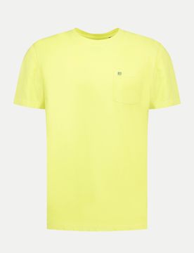 Basic T-Shirt mit Brusttasche Gelb 3XL