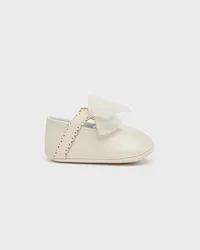 Ballerine panna ecopelle con fascetta con fiocco