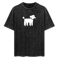 White Poodle Graphic T-Shirt Running Performance Short Sleeve Tee