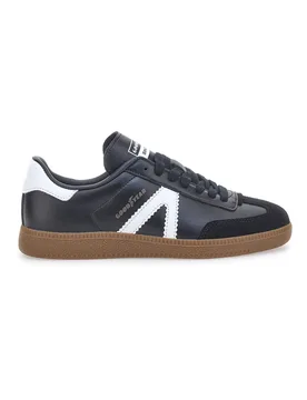 Sneakers Nere con Bande Bianche in Vera Pelle CANGURO GY51001 40 - Goodyear - FashionsVida