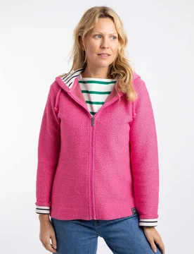 Women's Chicoa Full Zip Macaroni Hoodie in Pink Size: 22 - Pink - Size: 22 - Weird Fish - FashionsVida